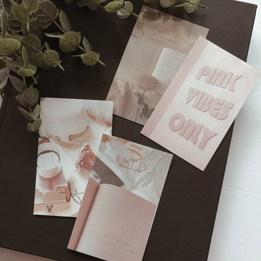 Aesthetic Binder Cards – Set of 4 (Fits A5 Binders)